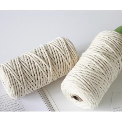 China 21s 4mm 100m 200m Single Strand Macrame Rope Traditional Rope Natural White for sale