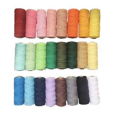 China Cotton 2mm 110yards 3-Strand Colorful Handwoven Macrame Rope Diy Yarn Woven Decorative Tapestry for sale