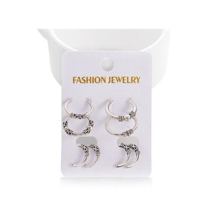 China Fashion Trendy C-shape Eight Piece Creative Set Of Earrings for sale