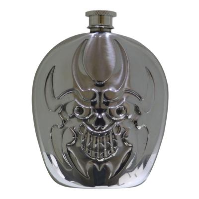 China New Arrival Custom 304 Stainless Steel Devil Demon Embossed Hip Flask For Whiskey for sale