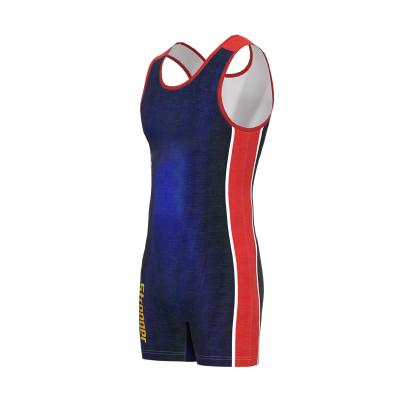 China 88%polyester 12% spandex china manufacture vintage professional singlets wrestling weightlifting for men custom made for sale