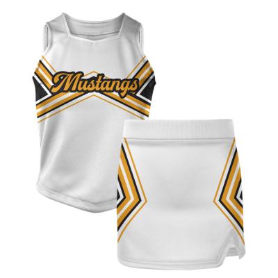 China 88% Polyester 12% Spandex Wholesale Customized Type Popular Lady Youth Cheerleading Uniforms Good Quality Appropriate Prices New for sale