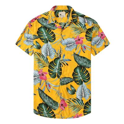 China Fashion Hawaii Pattern Antibacterial Custom Beach Wear Polo Shirt Hawaii Shirt for sale