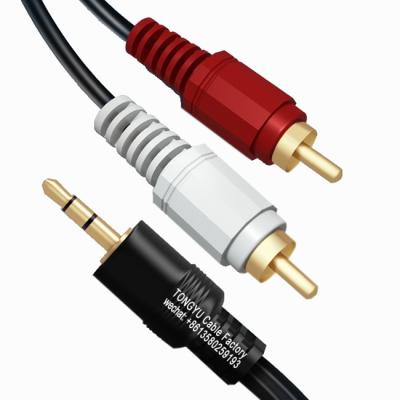 China 3.5st-2r Stereo Speaker Cable AV Audio Cable 3.5mm To 2rca for sale