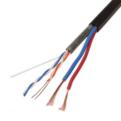 China Siamesed Cat5e Power Cable Outdoor Security Camera Cable UTP STP with Generic Power DC Wired Network Wiring NETWORK CABLE for sale