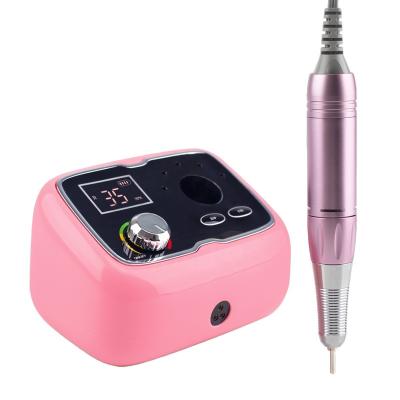 China Professional Cordless Rechargeable Nail Drill Manicure Tool Portable Stainless Steel Salon Nail Drill 35000rpm for sale