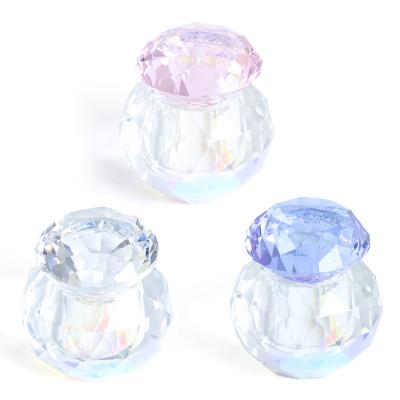 China Eco-friendly Small Round Dish Dappen Crystal Glass Acrylic Liquid Nail Dappen Diamond Pink Blue Clear For Decorations Room Home Decor for sale