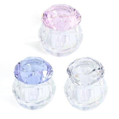 China Small Eco-friendly Crystal Glass Acrylic Nail Dappen Flower Diamond Pink Blue Clear Dish For Decorations Room Home Decor for sale