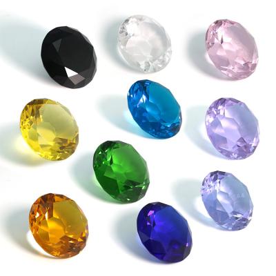 China Multicolor Glass Diamond Crystal Decoration Crafts from Europe 64mm for Home Diamonds Art Crystal Crafts Home Decor Decorations for sale