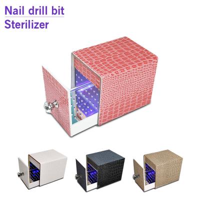 China Eco-friendly Nail Drill Bit Ray Manicure Electric Drillbit Sterilizer White Black Box Sterilizer Dust Proof Blue Nail Bit Sterilization for sale