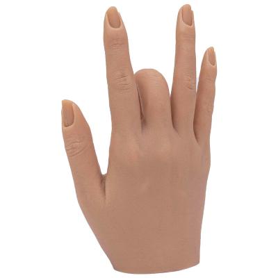 China Silicone Silicone Nails Trainer Finger Art Hands Model Practice Nail Movable Realistic Hand for sale