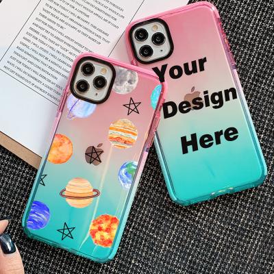 China Anti-fall Fashion Design Two Color Gradient Custom Case TPU Back Cover For Iphone 11 12 pro X Max XS for sale