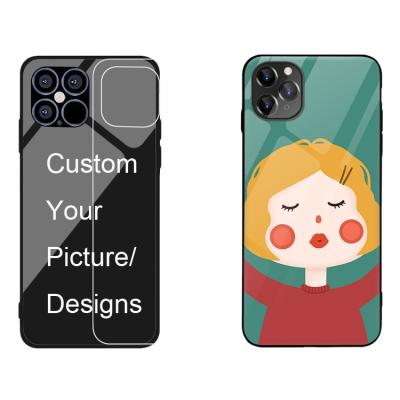 China Custom Anti-fall Personality Style Printing Tempered Glass Phone Case For iPhone 12 13 Case for sale