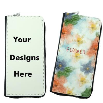 China 2021 Hot Sale Waterproof Custom Wallet LOGO Sublimation Printing PU Zipper Leather Wallet For Men And Women Are Available for sale