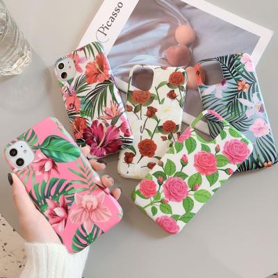 China 2021 New Small IMD Custom Floral Anti-Fall Phone Case TPU Soft Phone Cases Custom Logo For iphone 12 for sale