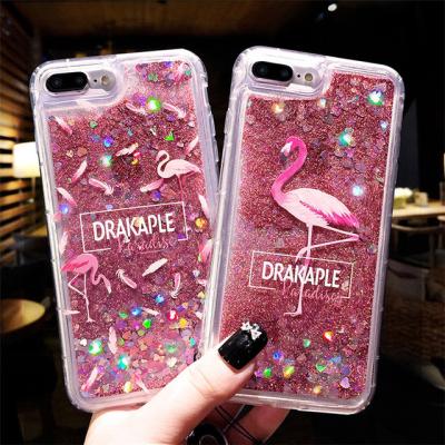 China Non-Toxic Custom Paint Glitter Inner Liquid Quicksand TPU PC Phone Case for iPhone 7 8, for iPhone 7plus 8plus for sale