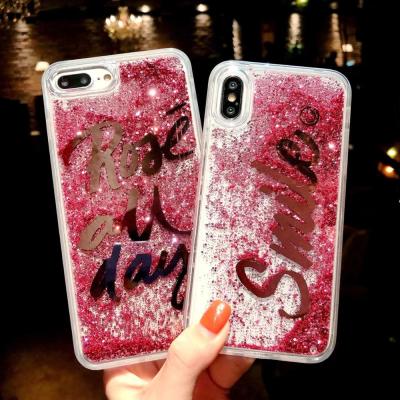 China Non-toxic Bling bling case for iphoneXs glitter custom liquid case luxury bling phone case for iphone dropshipping for sale