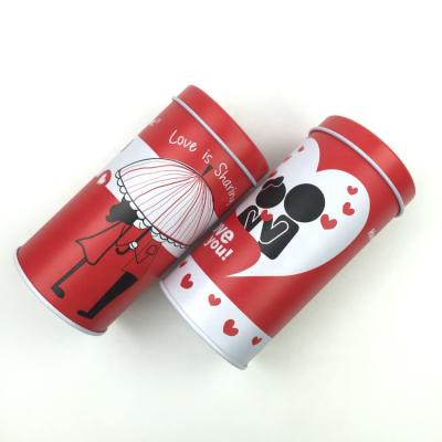 China Recyclable Fancy Wholesale Custom Printed Cheap Round Tea Tin Can for sale