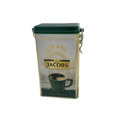 China Recycled materials tea tin can with airtight plastic lid and steel wire clsoing system for sale