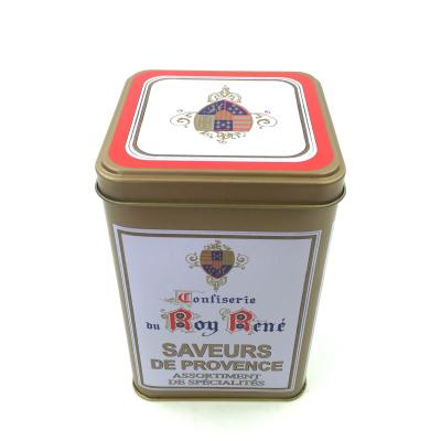 China Materials Factory Hot Sale Recycled Flat Metal Square Tea Tin Box For Packaging for sale