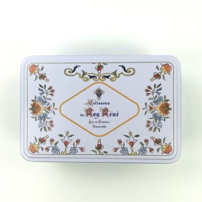 China Recycled Materials Europe Biscuit Rectangular Metal Tin Box With Hinged Lid For Gift Packaging for sale