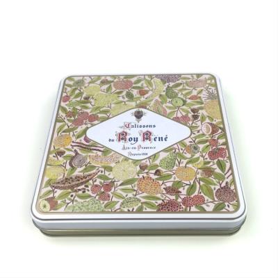 China Chocolate Tin Packaging Fancy Flat Square Box for sale