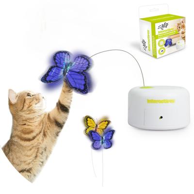 China Stocked All For Paws Motion Butterfly Activated 360 Degree Automatic Butterfly Rotating Cat Toy Interactive Cat Toy for sale