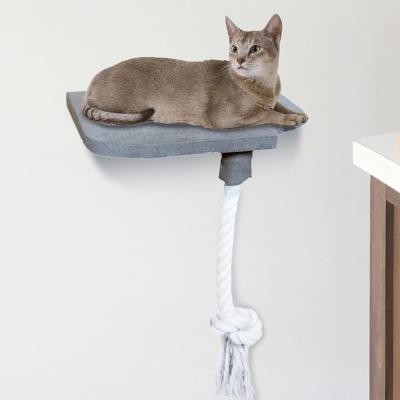 China Viable ALL FOR Wall Mounted Indoor Furniture Play Bed Cat Sleeping Shelf Cats Wood Rising Steps with Rope for Scraping for sale