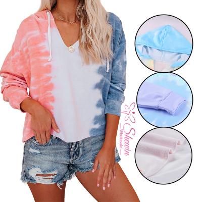 China Fashion Design Blouse Ladies Tie Anti-pilling Dye Printed Casual Graphic Hoodies Women Sweater Pullover Streetwear Y2K Clothing for sale