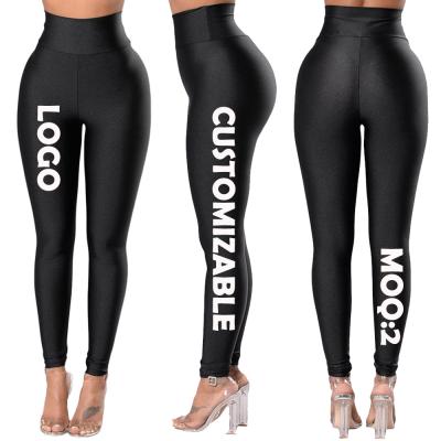 China S-2XL Breathable Custom Logo Solid Ladies Skinny Pants Black High Waist Tights Women Gaiters for sale