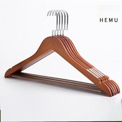 China Minimalist Custom Solid Wood Non-slip Clothes Coat Coat Hanger Wooden Hanging Light Weight Coat Hangers for sale