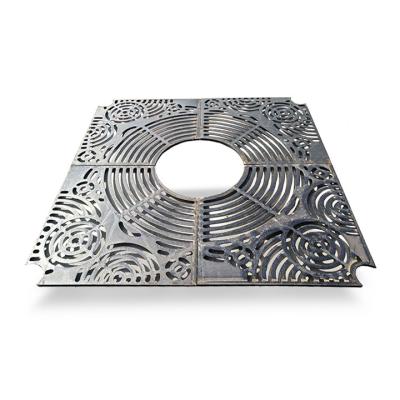 China Durable China Factory Ductile Cast Iron Square Tree Grill Grates Protection Pit Covers Landscaping Grates For Factories for sale