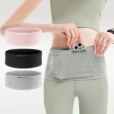 China Outdoor Sweat Absorption Waist Pack Invisible Belt Bag Portable Sweat Pocket Card Storage Bag For Women Men for sale