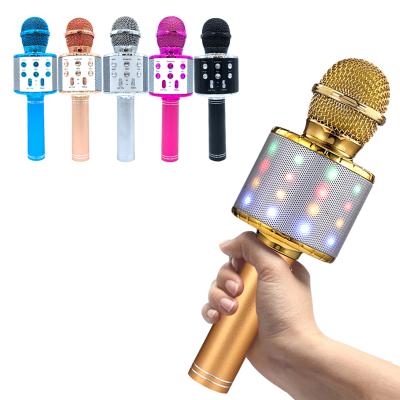 China 2021 Newest Home Theater USB WS 858 Wireless Microphone KTV Karaoke Mic Speaker Wireless Handheld Microphone For Smartphone for sale