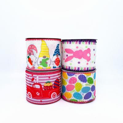 China Wholesale Custom Recyled Gift Wrap Easter Patterns Printed Polyester Ribbon Various for sale