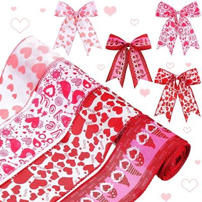 China 2022 New Product Recyled Customized Edge Burlap Ribbon Valentine's Day Cable Ribbon for sale