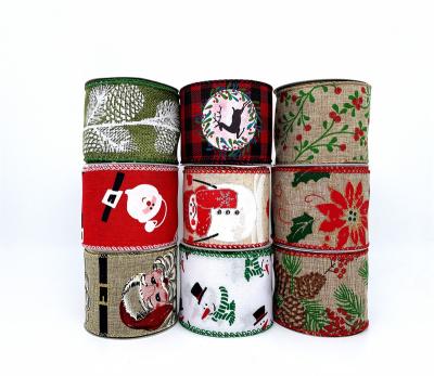 China New Design Polyester Fiber Color Cable Christmas Gift Custom Printed Ribbon Viable For Christmas for sale