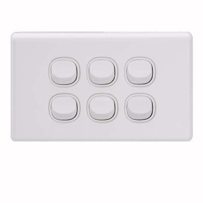 China Wholesale PC Flame Retardant Clipsal Style Australian Slim SAA 6 Band 2 Way Switch for sale