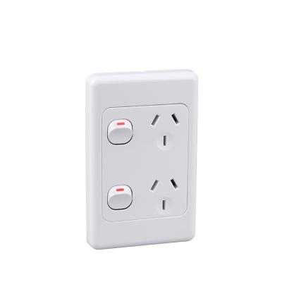 China Australian Residential / General Purpose SAA Approved Vertical Wall Netting Double Socket Outlet for sale