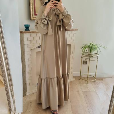 China Beautiful Muslim elegant satin SILK capes long style modesty robe fashion SATIN abaya luxury silk robe for sale