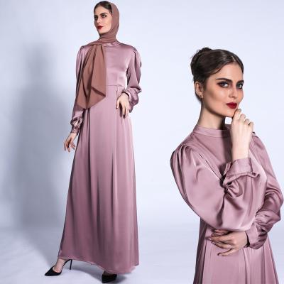 China 2022 New Basic Fashion Dubai Turkey Breathable Dress Lantern Sleeves A Line Skirt For Women Muslim Abaya for sale