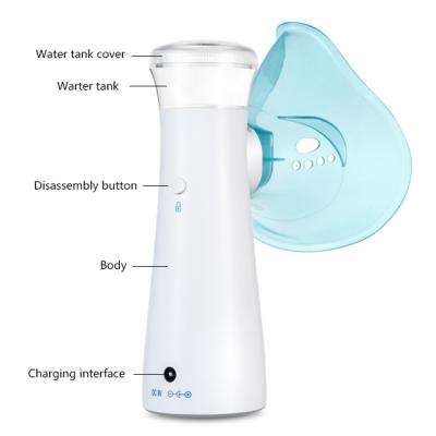 China For commercial & Cool Inhaler Mini Mesh Rechargeable Nebulizer Machine Home Use Handheld Ultrasonic Nebulizer Mist Vapor Atomizer for Kids Adult for sale