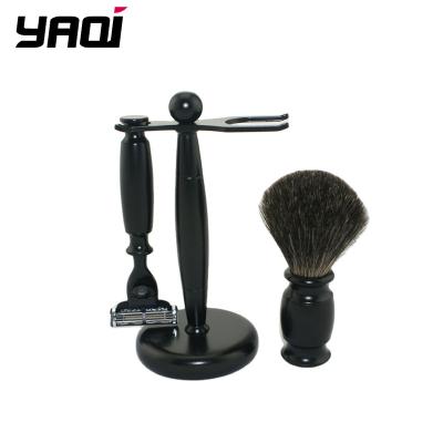 China Badger Hair Metal Handle Single Shaving Brush and Razor Holder for 30mm Knot Brush for sale