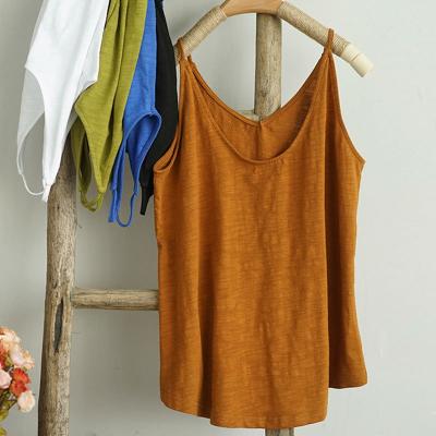 China 100% Cotton Casual Camisole Loose Women's Breathable Sleeveless Tank Tops Plus Size for sale