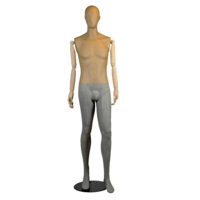 China US CLASS 6 Full Body Sports Clothing Store Window Display Mannequin ABS Male Full Body Form With Wooden Arms Plastic Male Mannequin for sale