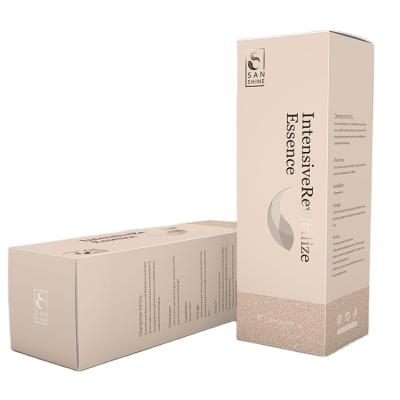 China Recycled Packaging Materials Custom Paper Boxes Cardboard Cosmetic Skin Care Essential Oil Box White Packaging for sale