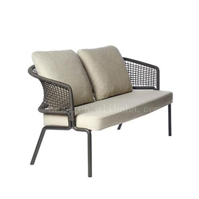 China Outdoor Weather Furniture Rope Sofas Rattan Outdoor Sofa Two Seats Sofa for sale