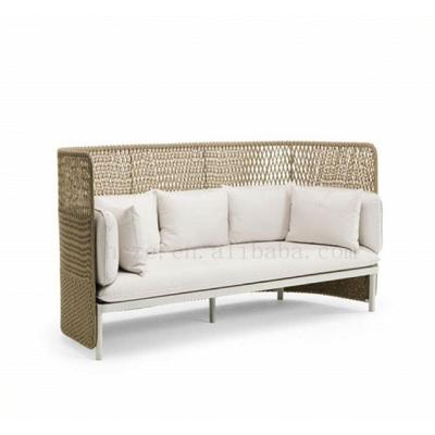 China Weather Furniture Outdoor Outdoor Furniture Natural Rattan Wicker High Wing Sofa for sale