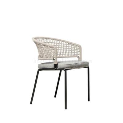 China Weather Furniture Cafe Furniture Outdoor Rope Woven Chair Outdoor Dining Chair for sale