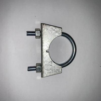 China Farms poultry feeder line parts Galvanize Saddle u Type 75mm 90mm  Clamp Poultry Feeder Pipe Clamp for sale